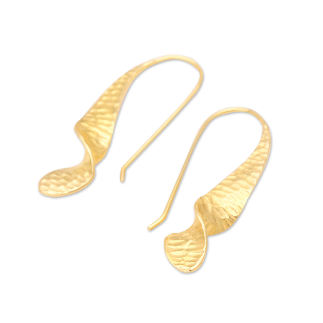 Balinese 18k Gold-plated Modern Drop Earrings - Twist the Story