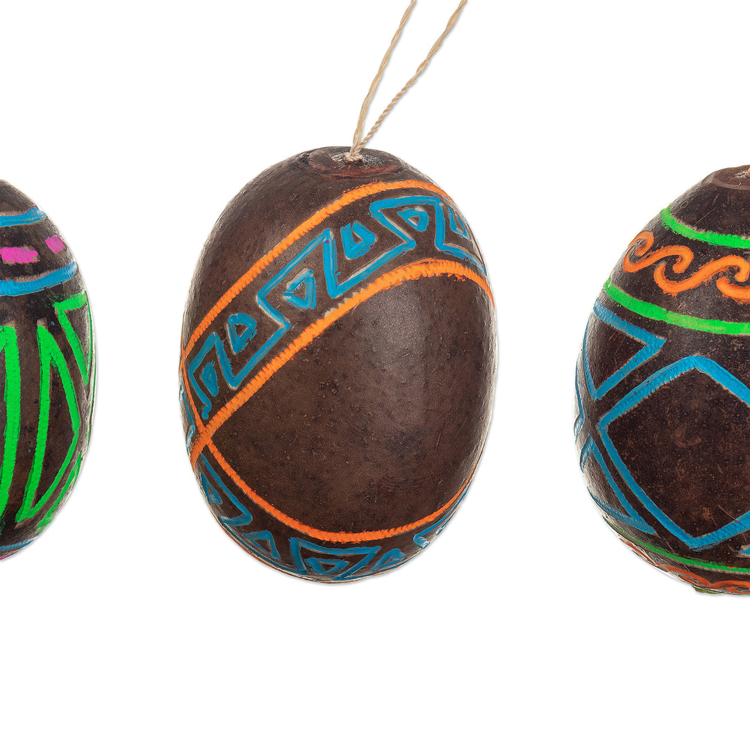 Handmade Dried Gourd Holiday Ornaments from Peru (Set of 6) - Party in the Jungle