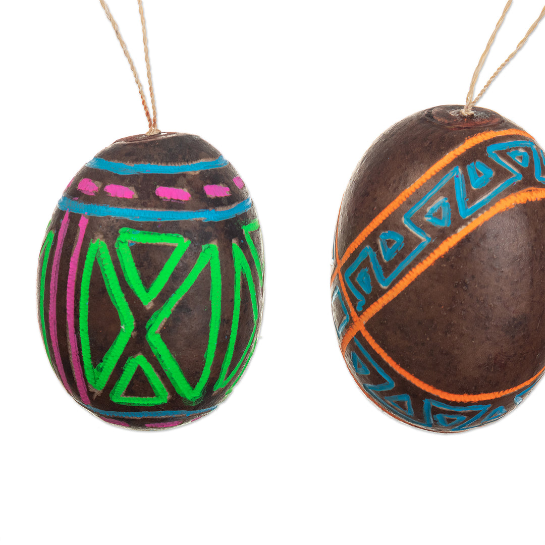 Handmade Dried Gourd Holiday Ornaments from Peru (Set of 6) - Party in the Jungle