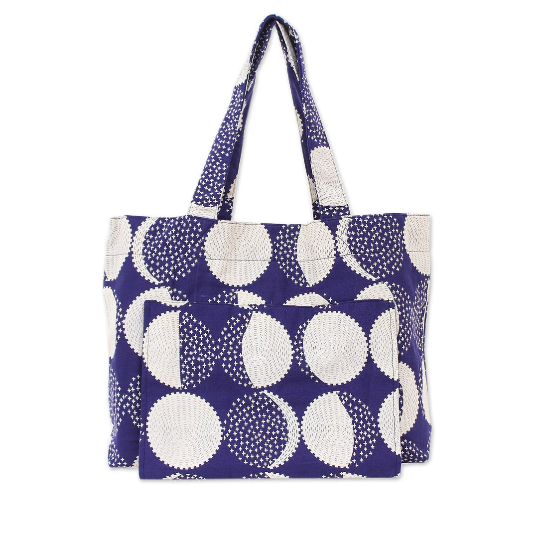 Midnight Cotton Yoga Mat Bag with Modern Pattern - Midnight Energy