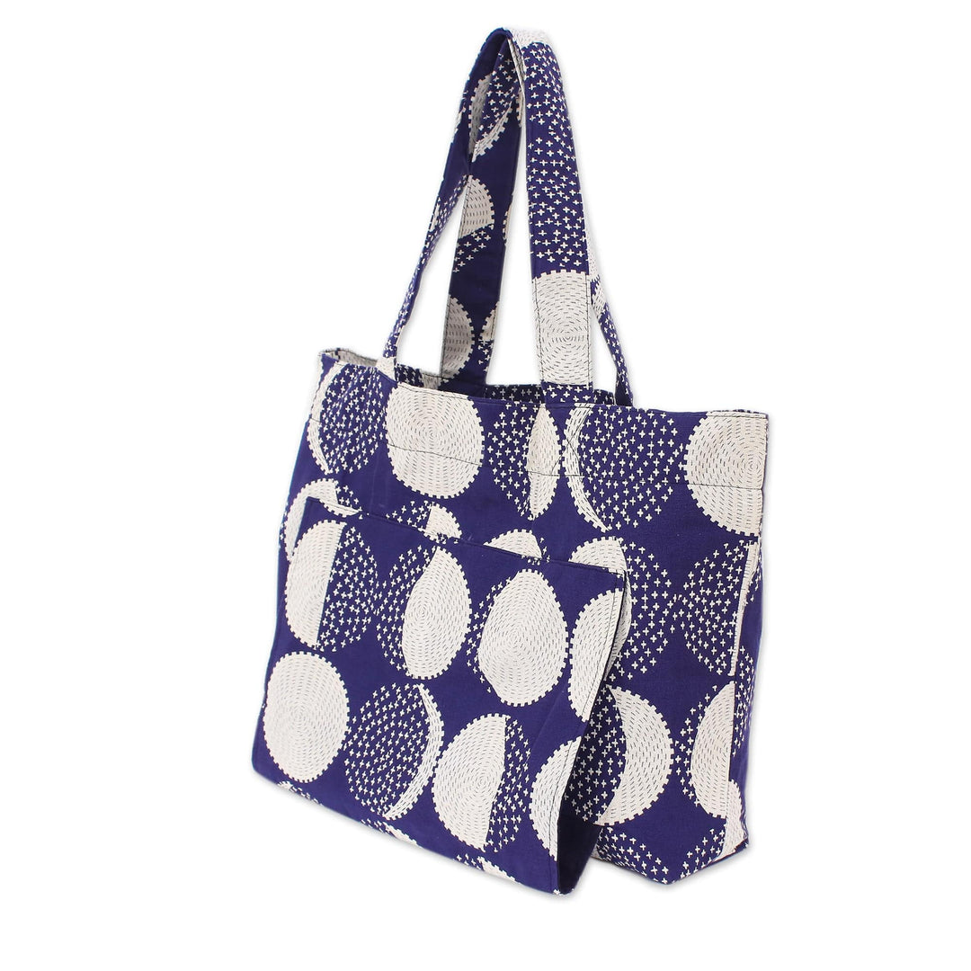 Midnight Cotton Yoga Mat Bag with Modern Pattern - Midnight Energy