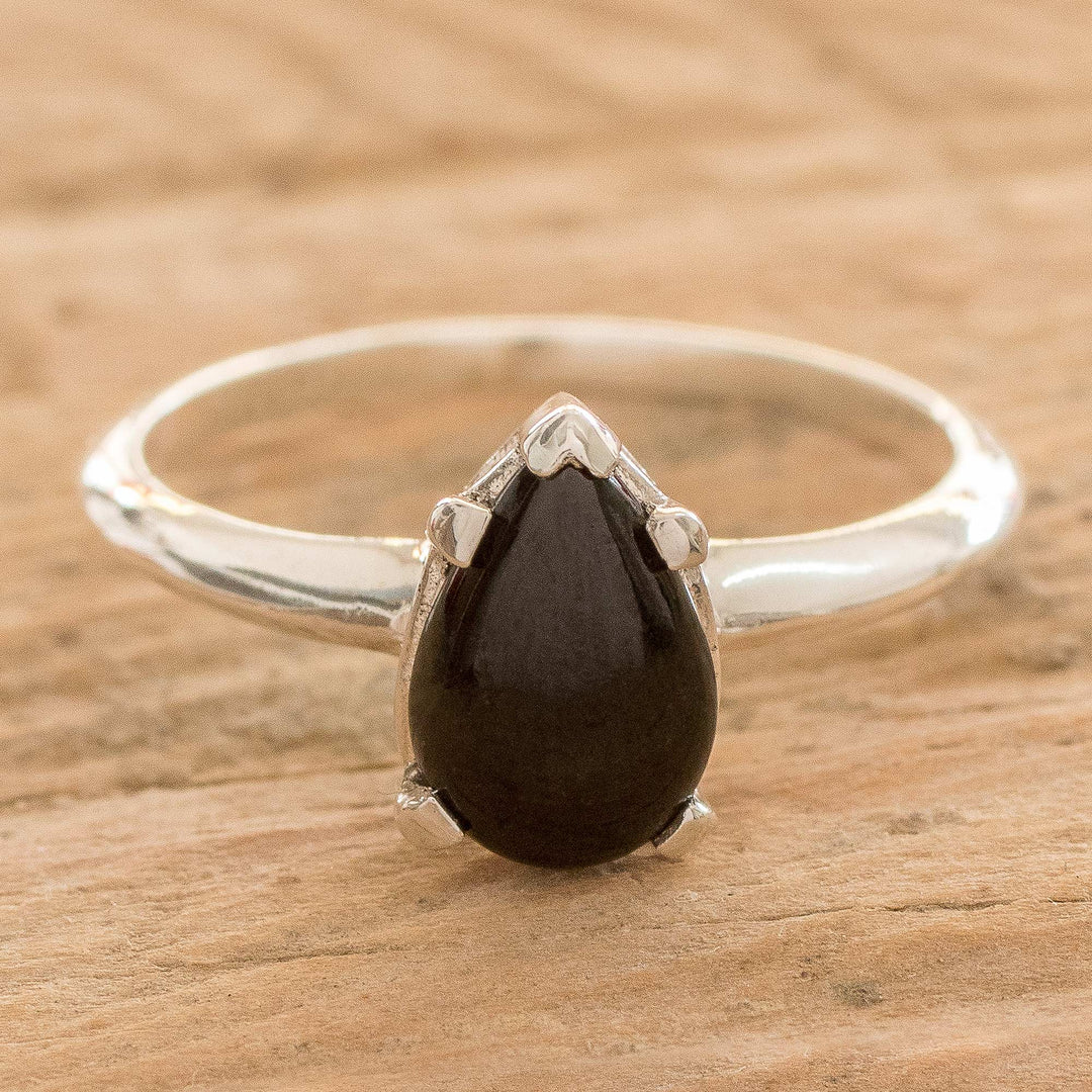 Jade Teardrop in Black