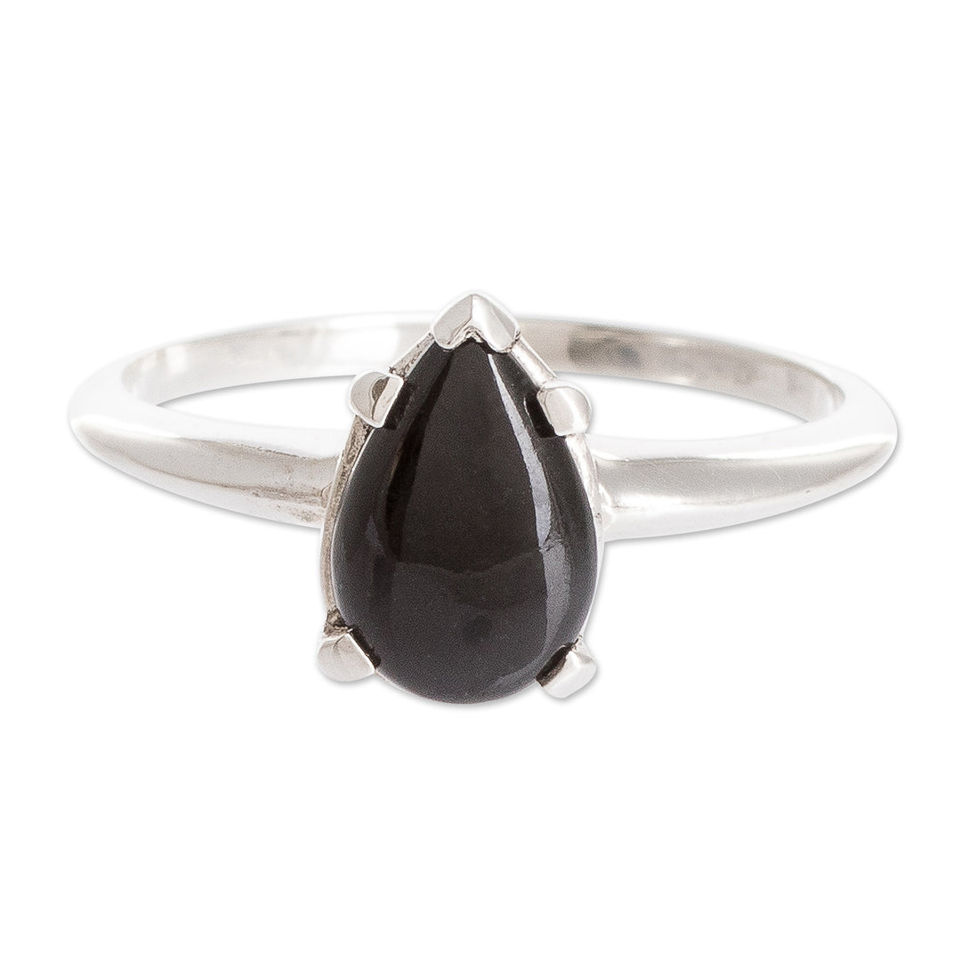 Jade Teardrop in Black