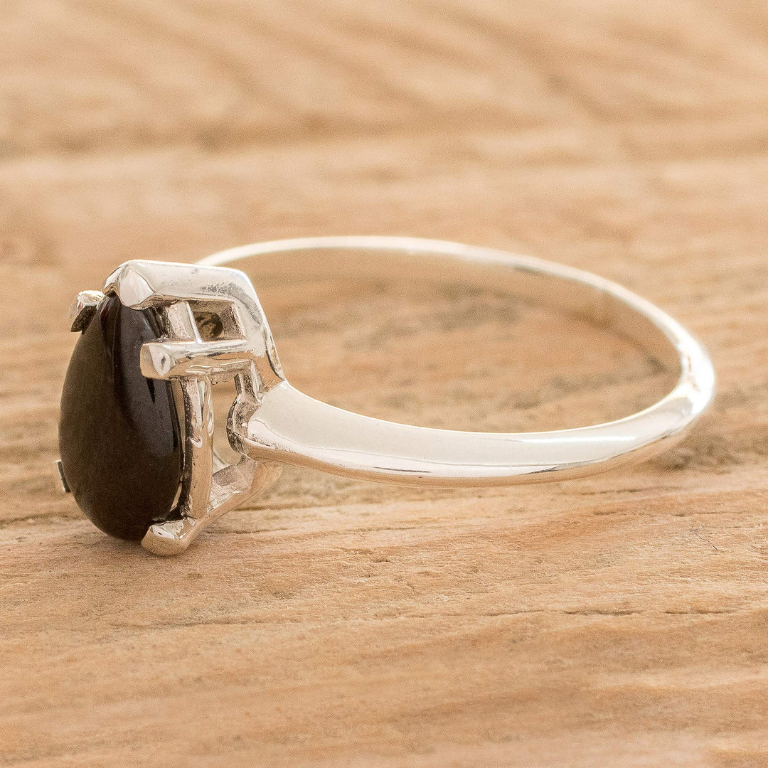 Jade Teardrop in Black