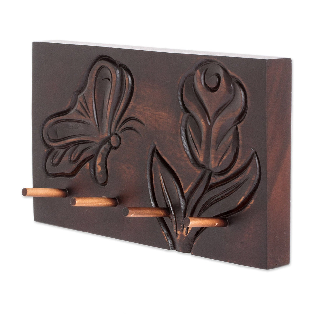 Hand-Carved Wood Key Holder from Costa Rica - Loving in Nature