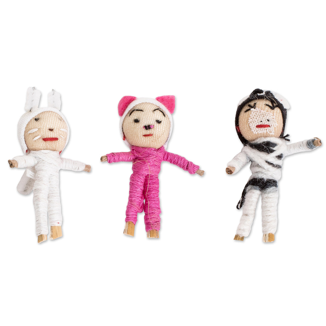 Animal-Themed Folk Art Worry Dolls (Set of 3) - Little Farm