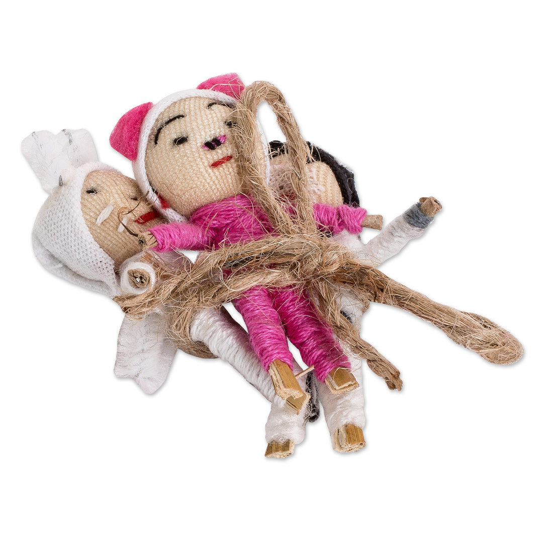 Animal-Themed Folk Art Worry Dolls (Set of 3) - Little Farm