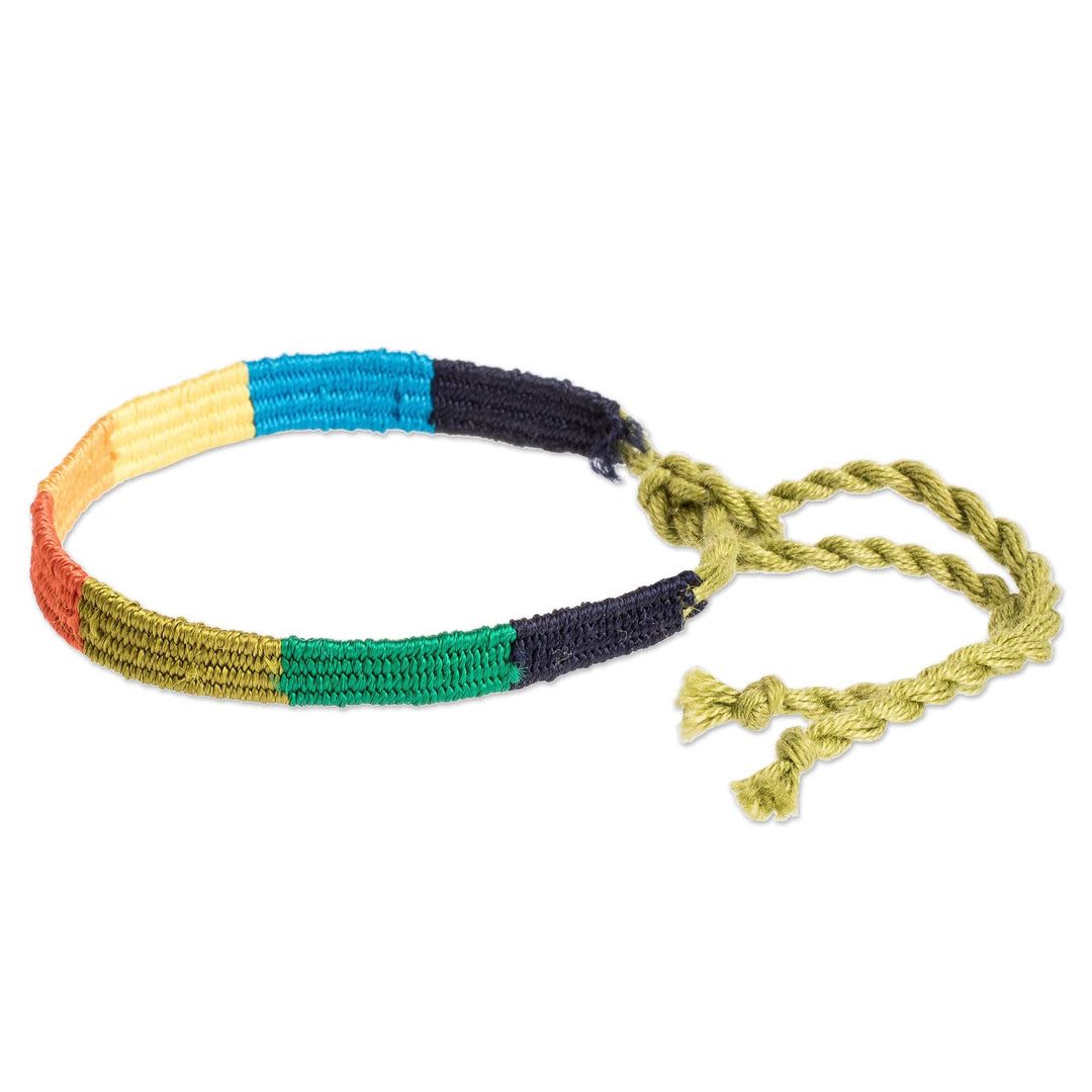Handwoven Wristband Bracelet from Guatemala - Multicolor Friendship