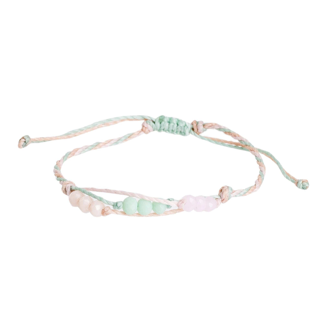 Handcrafted Beaded Cord Bracelet from Guatemala - Bright Tomorrow in Mint