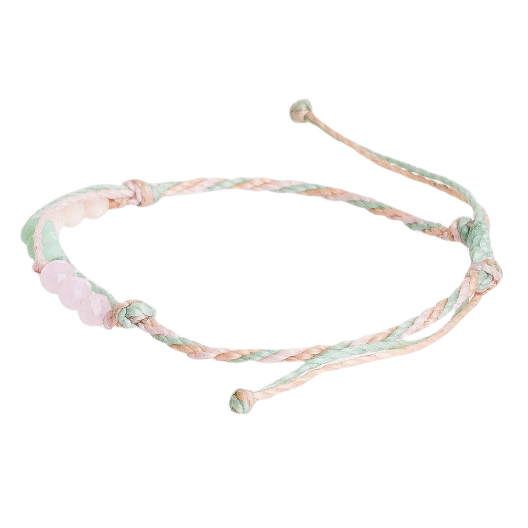 Handcrafted Beaded Cord Bracelet from Guatemala - Bright Tomorrow in Mint