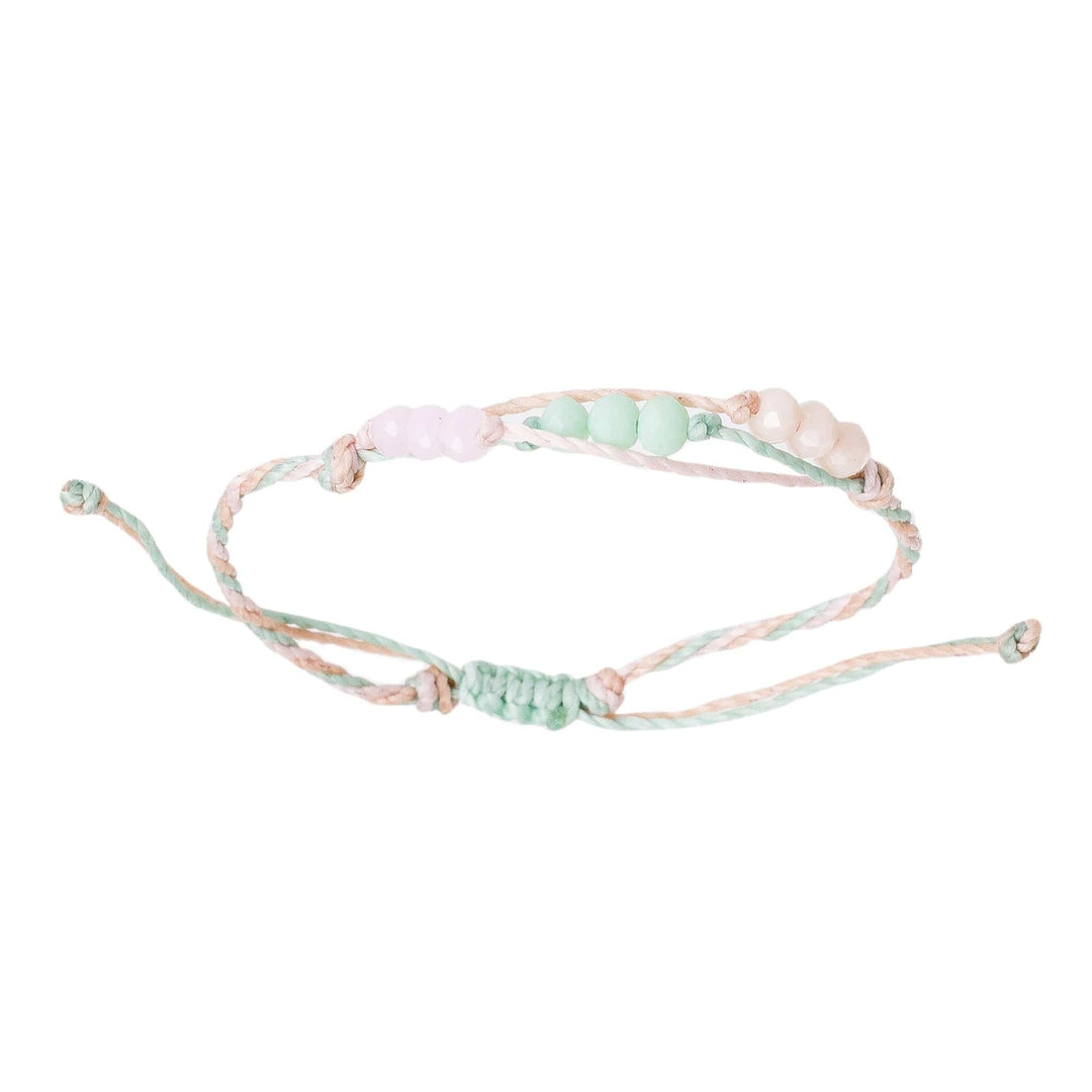 Handcrafted Beaded Cord Bracelet from Guatemala - Bright Tomorrow in Mint