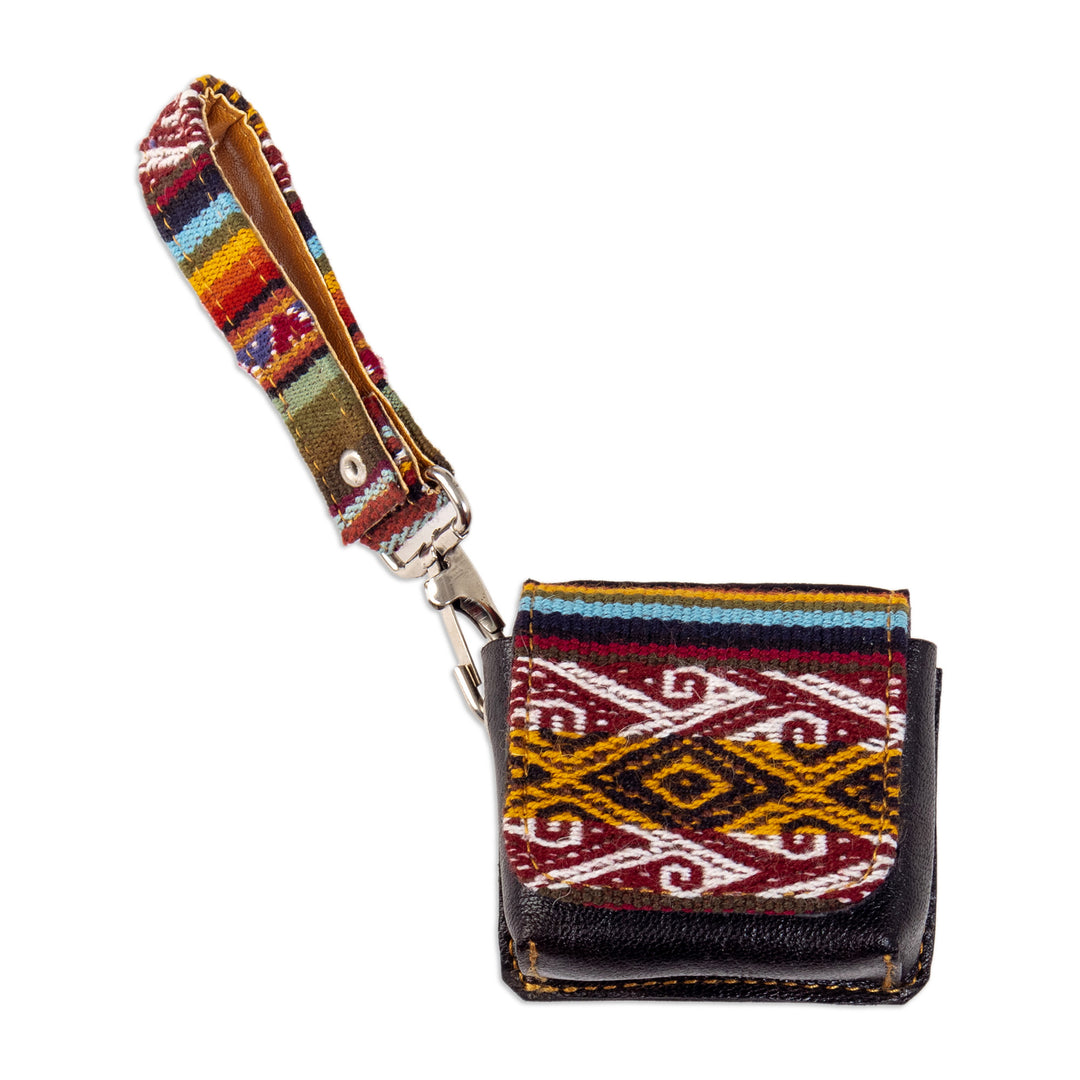 Artisan Crafted Leather Earbud Headphone Holder from Peru - Incan Audio