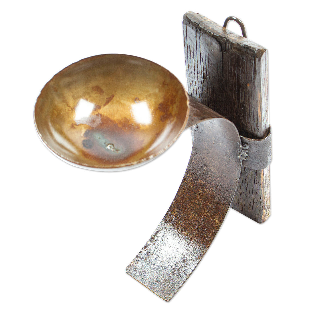 Iron and Wood Wall Barrel Sconce Handcrafted in Mexico - Rustic Little Light