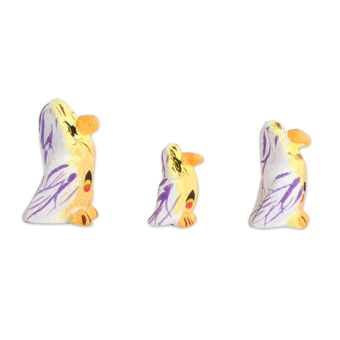 Handcrafted Owl Ceramic Figurines from Guatemala (Set of 3) - Owl Reunion