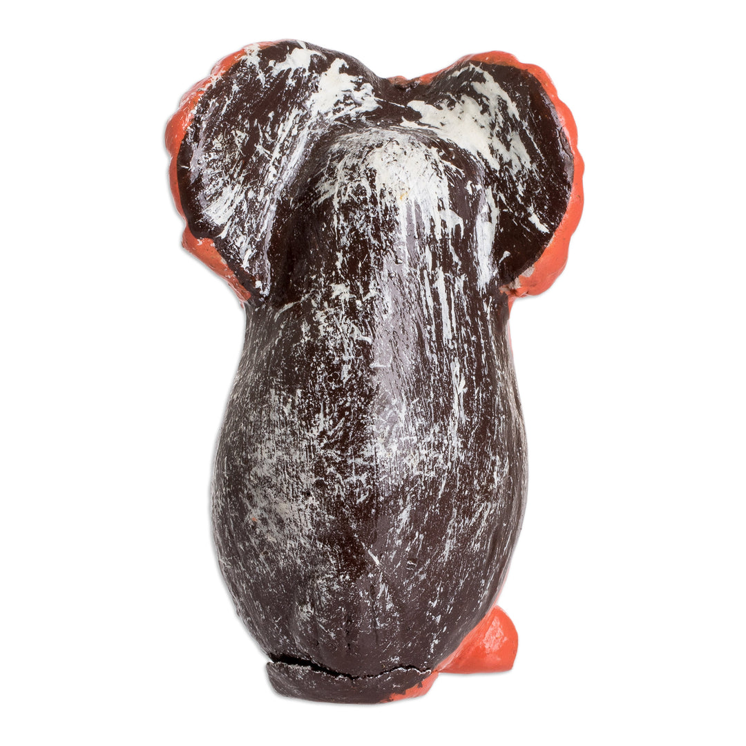 Red Owl-shaped Ceramic Figurine Handmade in Guatemala - Summer Tecolote