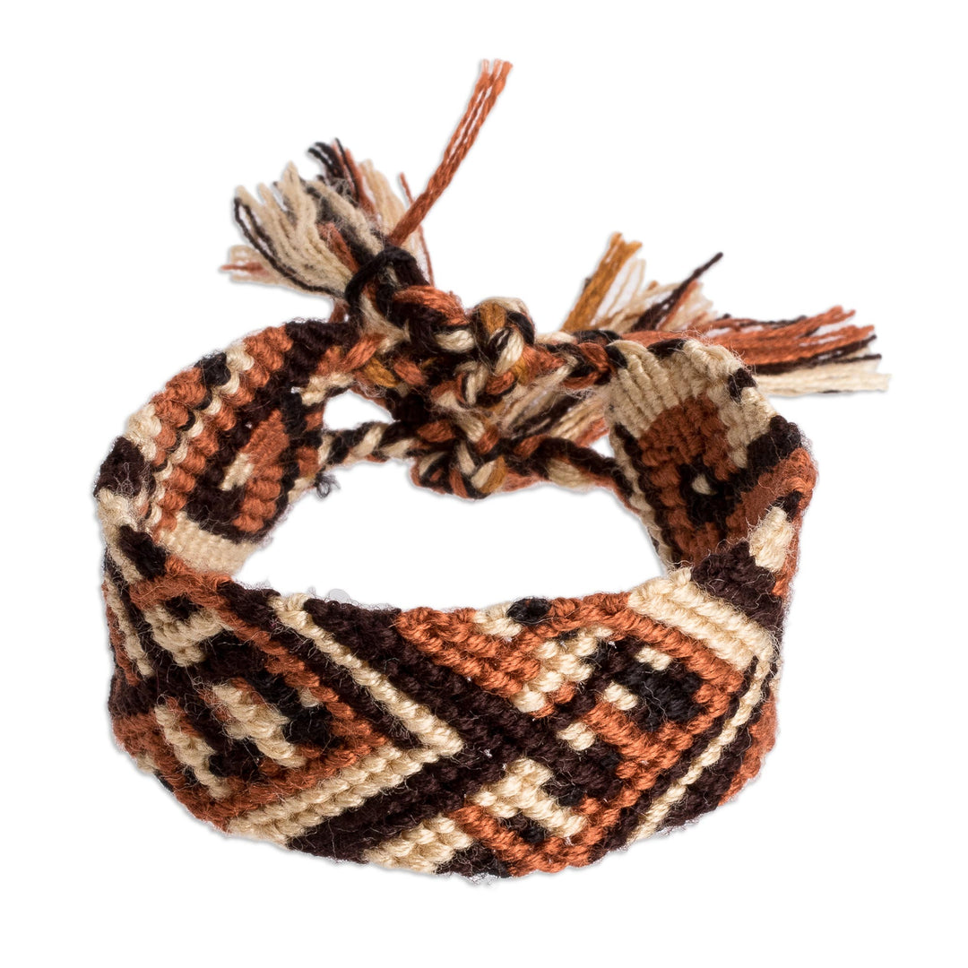 Brown Black & Beige Friendship Bracelet Braided in Guatemala - Desert Bound