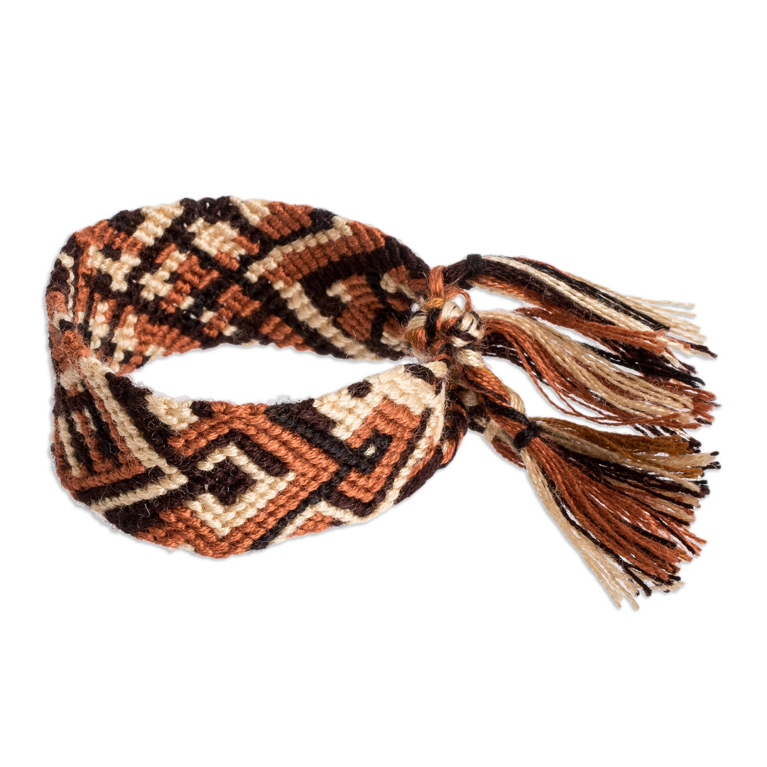 Brown Black & Beige Friendship Bracelet Braided in Guatemala - Desert Bound