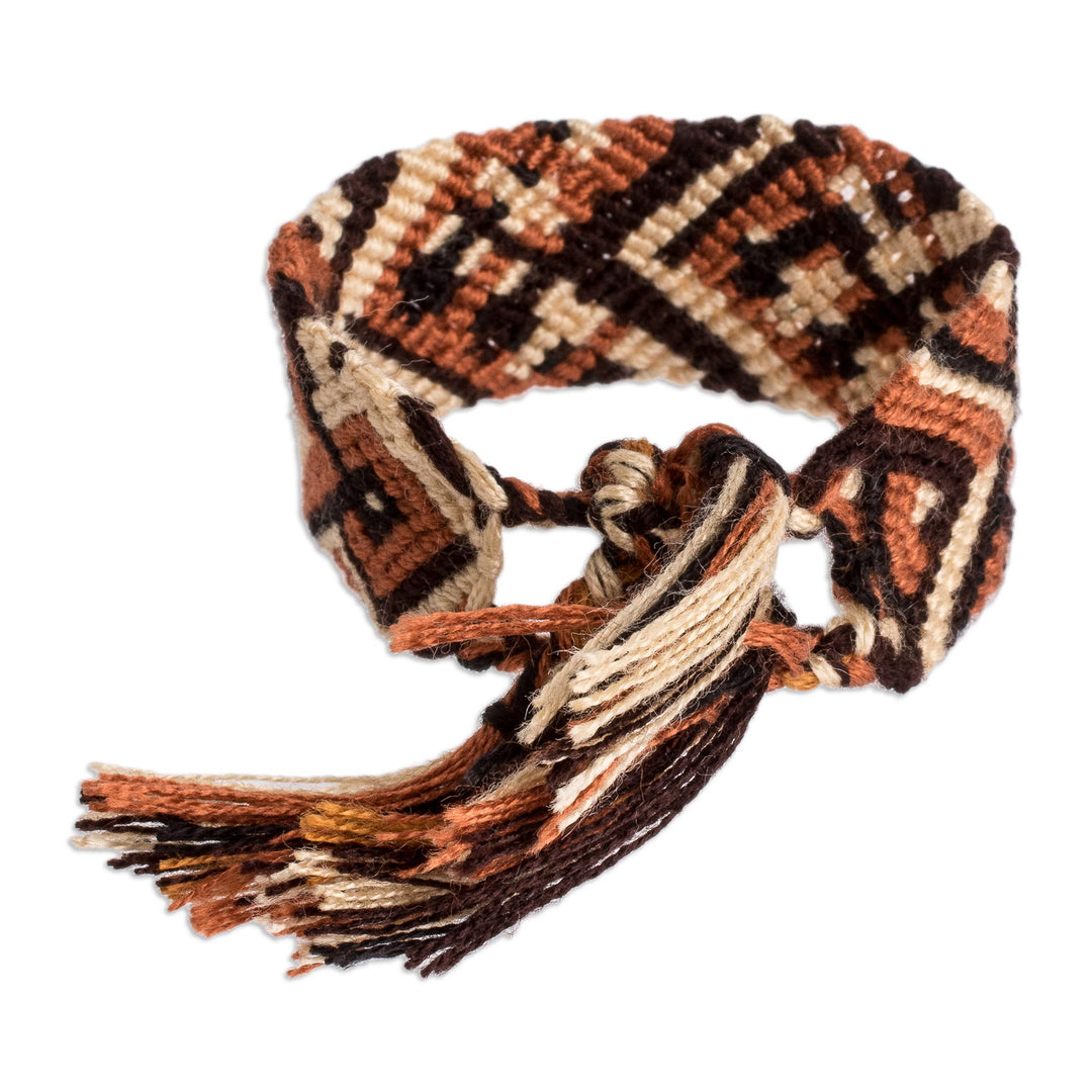 Brown Black & Beige Friendship Bracelet Braided in Guatemala - Desert Bound