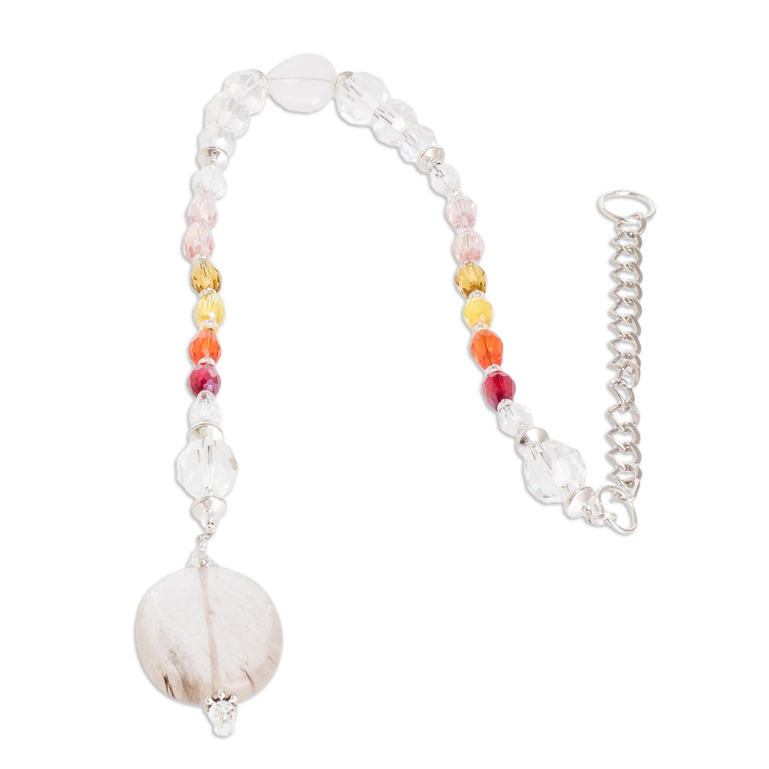 Crystal and Glass Beaded Suncatcher in Warm Shades - Warm Whispers