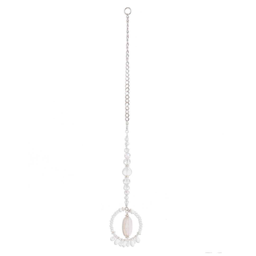 Crystal and Glass Beaded Suncatcher with Ring - Peace Ring