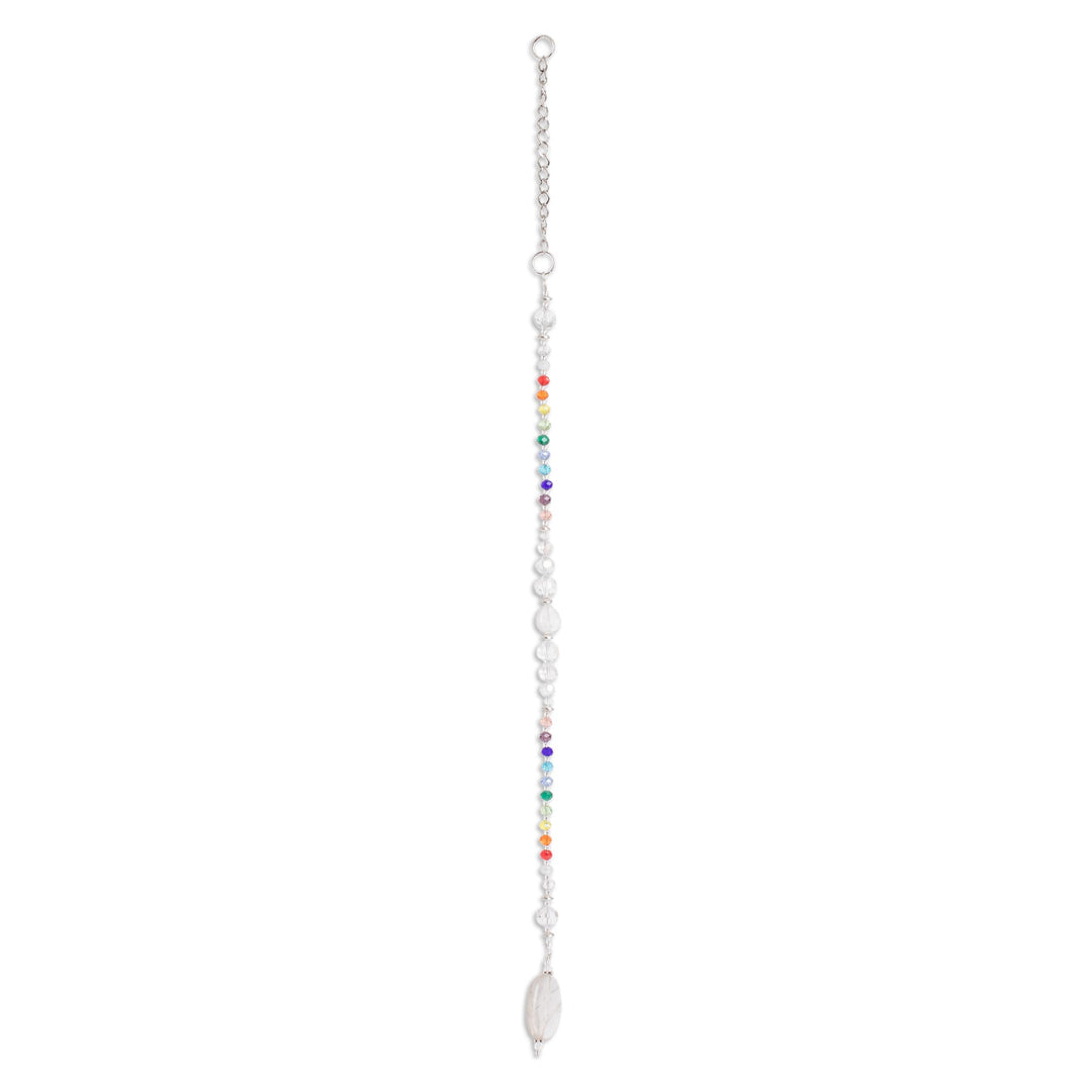 Rainbow Crystal and Glass Beaded Suncatcher from Guatemala - Rainbow Whispers