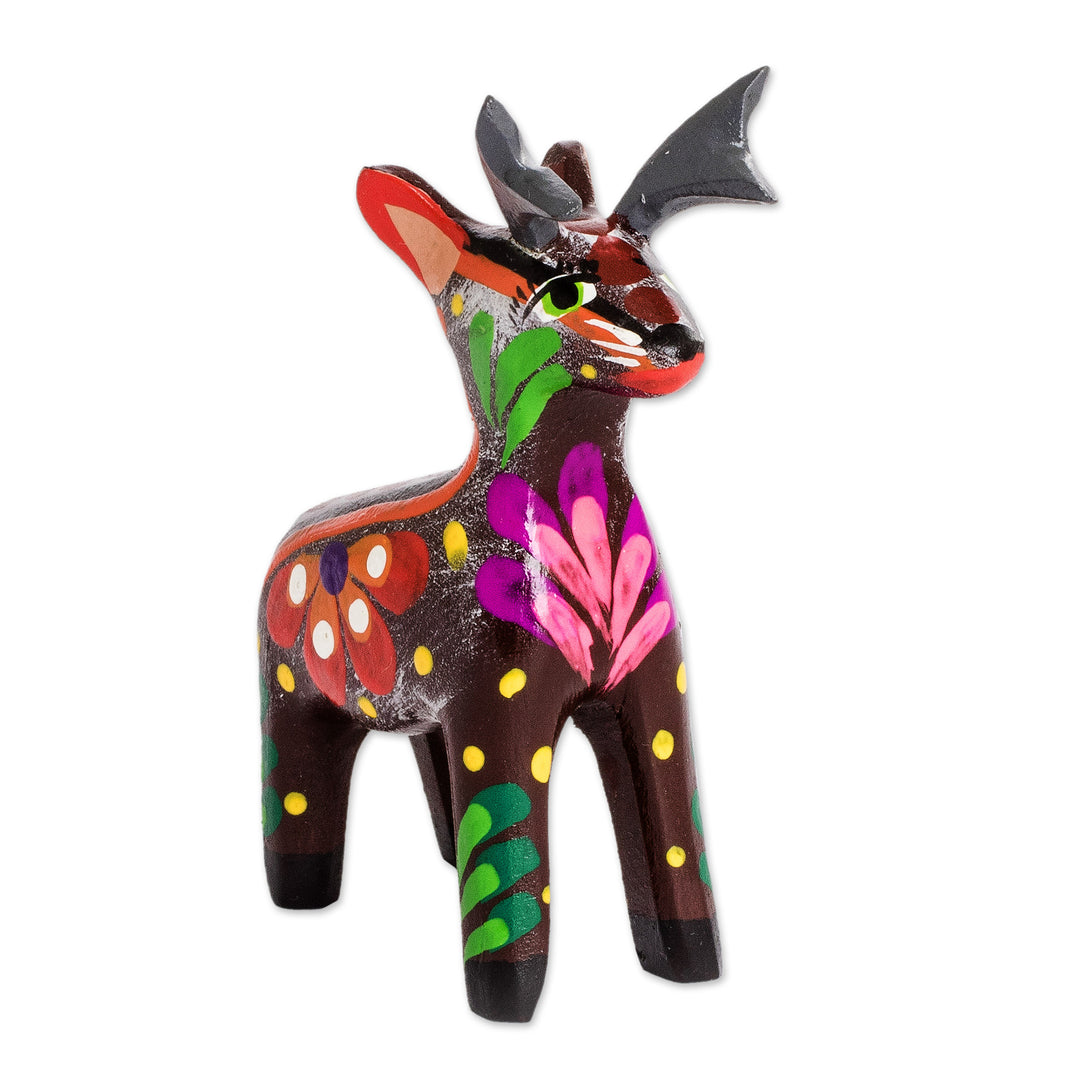Hand-Painted Tropical Bird Wooden Figurine from Guatemala - Deserving Deer