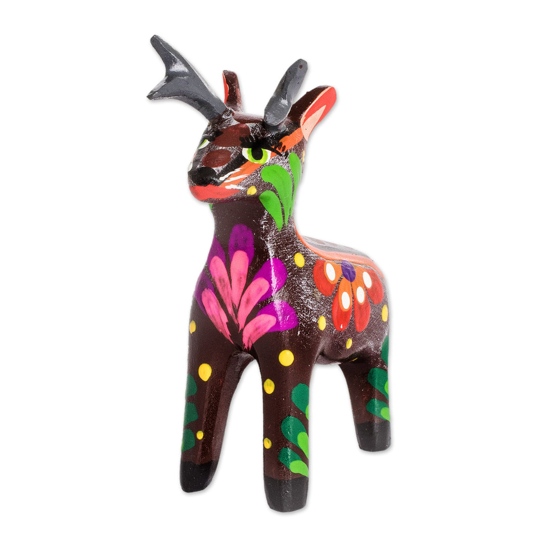 Hand-Painted Tropical Bird Wooden Figurine from Guatemala - Deserving Deer