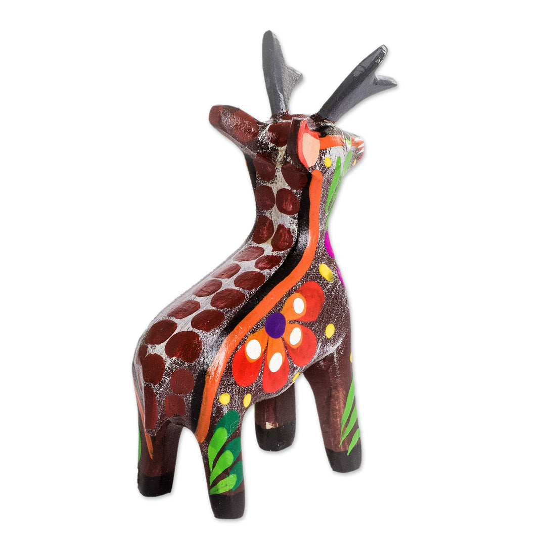 Hand-Painted Tropical Bird Wooden Figurine from Guatemala - Deserving Deer