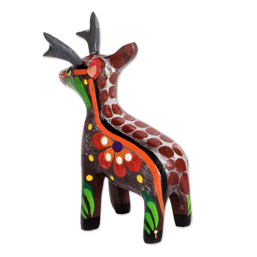 Hand-Painted Tropical Bird Wooden Figurine from Guatemala - Deserving Deer