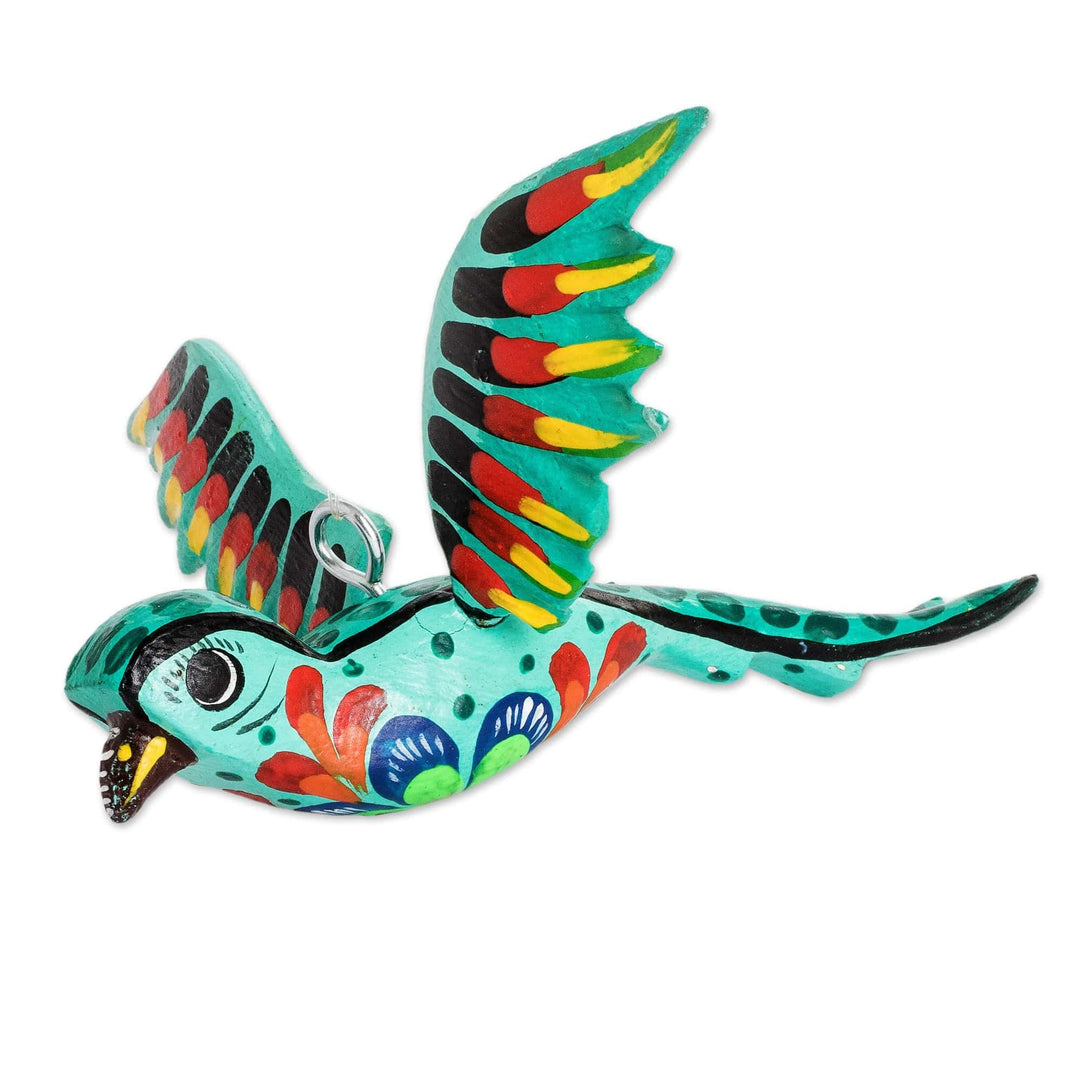 Hand-Painted Tropical Bird Wooden Ornament from Guatemala - Beloved Bird