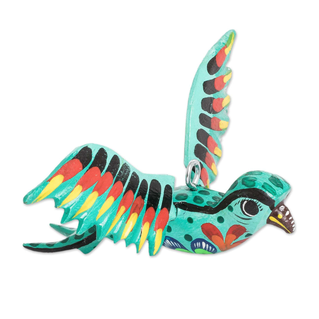 Hand-Painted Tropical Bird Wooden Ornament from Guatemala - Beloved Bird