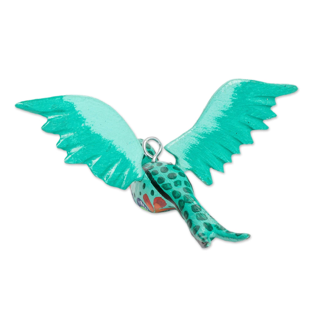 Hand-Painted Tropical Bird Wooden Ornament from Guatemala - Beloved Bird