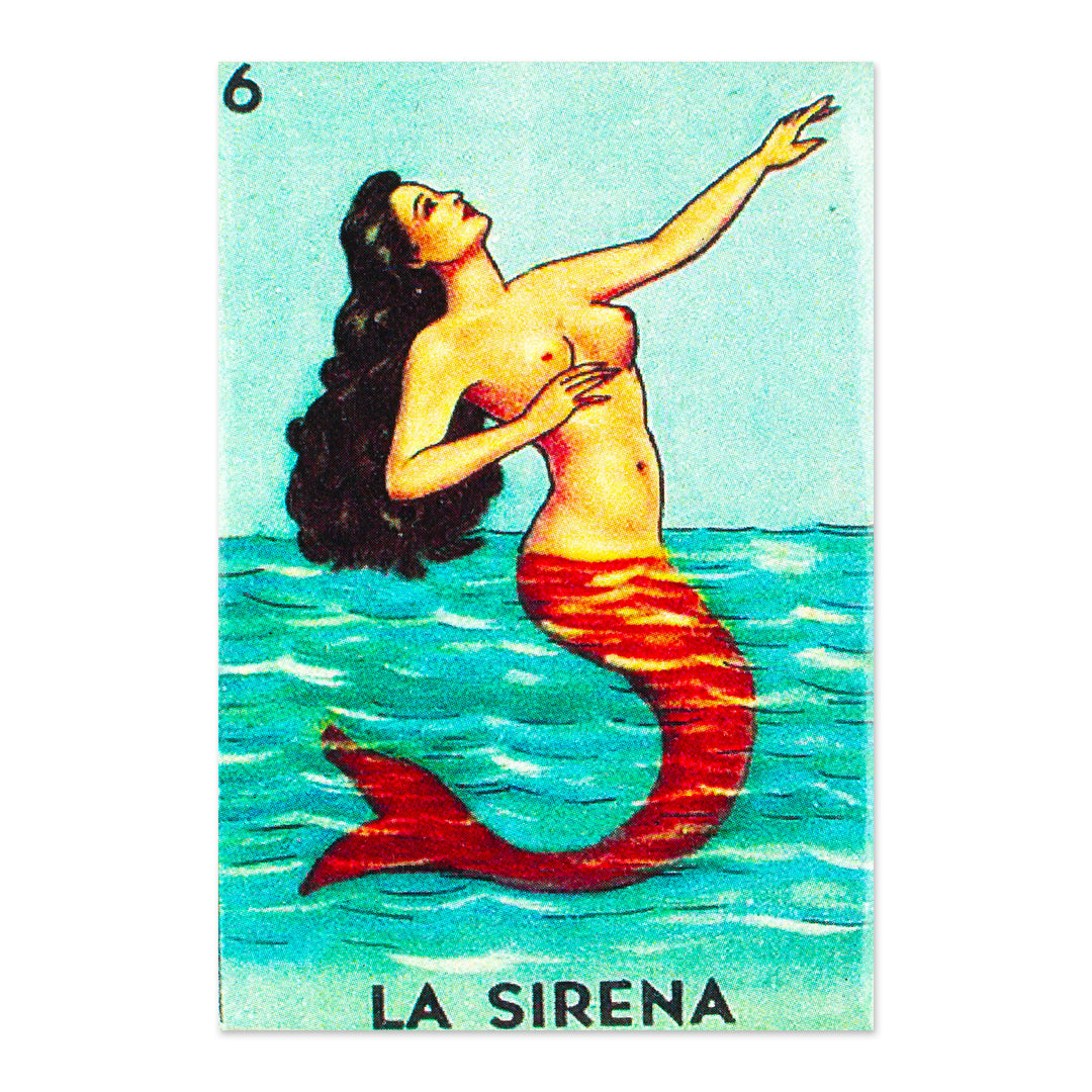 Mexican Wood Magnet with Mermaid-Themed Decoupage - Alluring Ocean