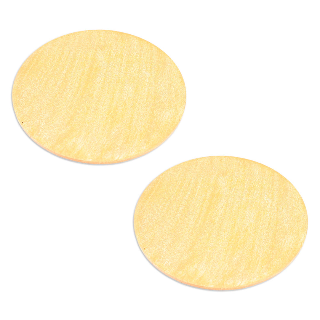 Pair of Artisan Crafted Wood Decoupage Coasters from Mexico - Feline Halloween