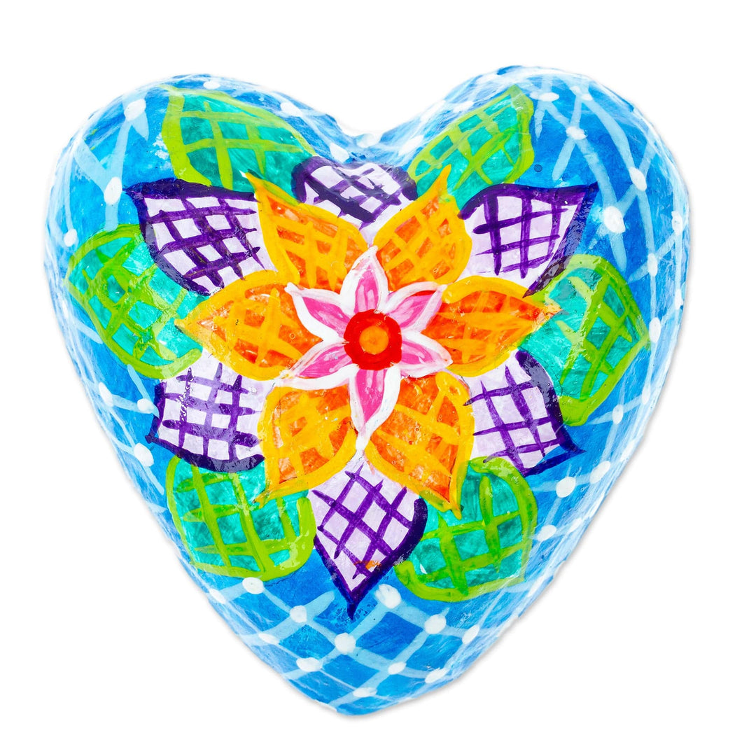 Handcrafted Papier Mache Wall Decoration with Flower - Flower Passion