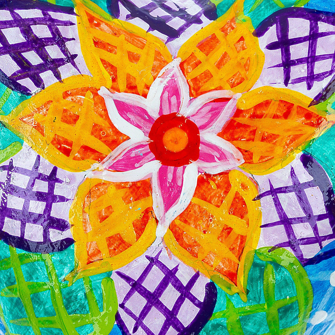 Handcrafted Papier Mache Wall Decoration with Flower - Flower Passion