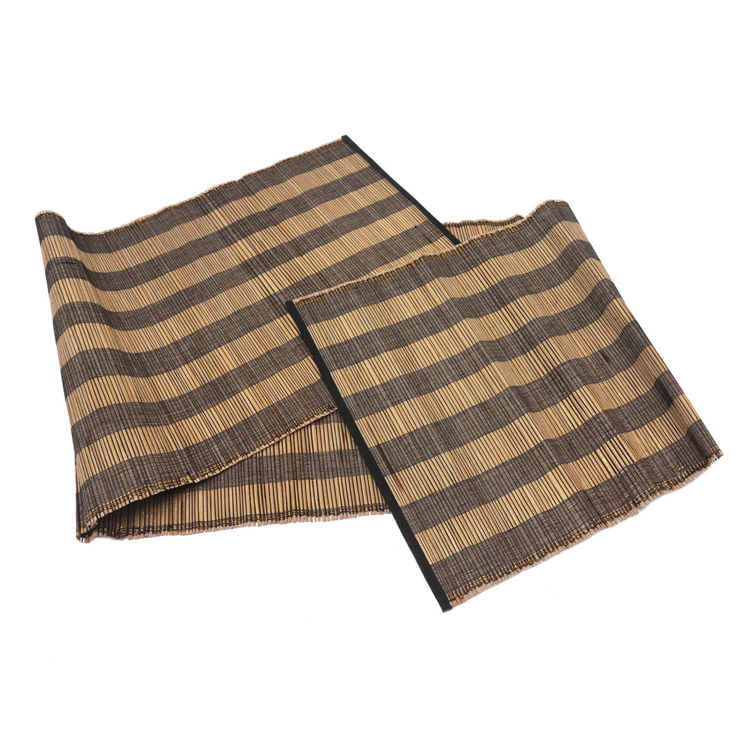 Handcrafted Cotton Blend Table Runner with Striped Pattern - Warm Stripes