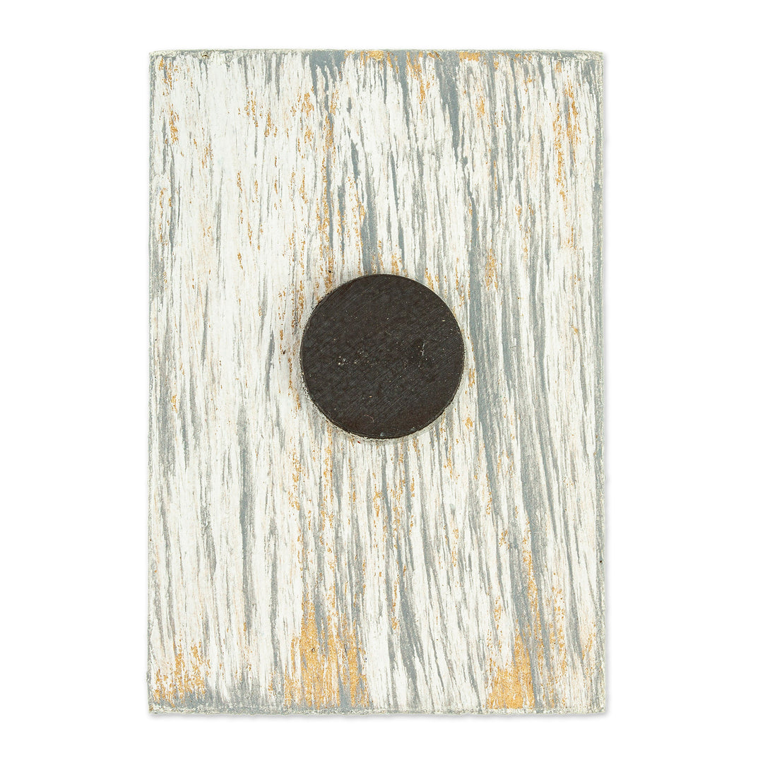 Decoupage Wooden Magnet With Mexican Loteria Card Motif - The Catrin