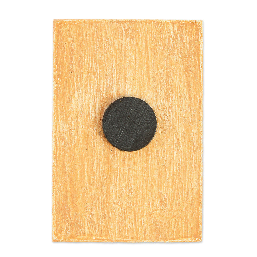 Decoupage Wooden Magnet With Mexican Loteria Card Motif - The Little Devil