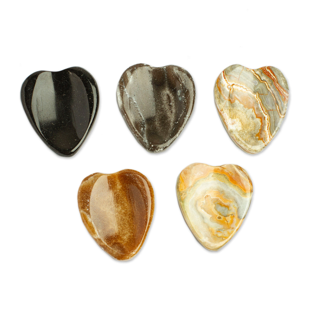 Heart-Shaped Stones for Stress Relief (Pair) - Elegant Heart Amulet