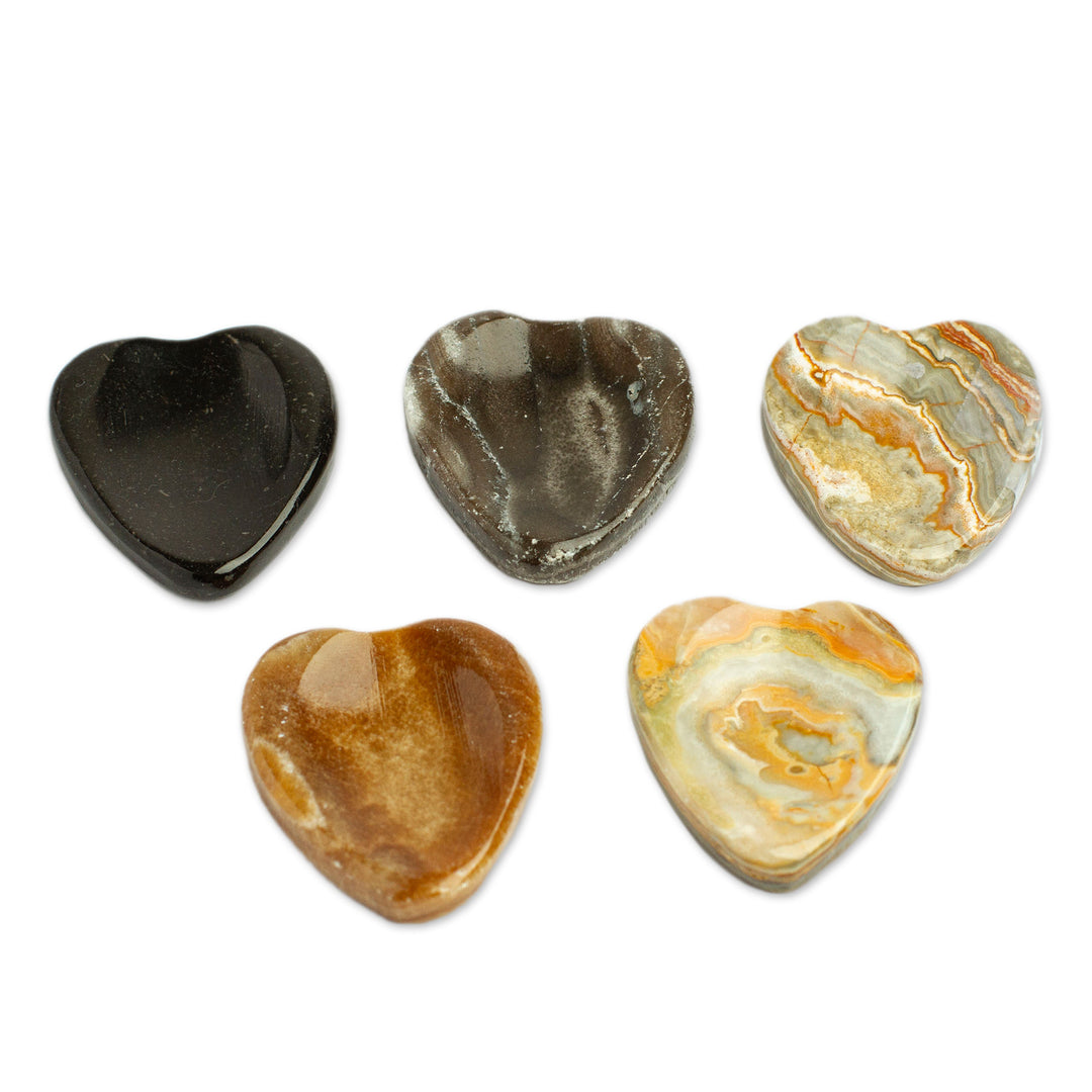 Heart-Shaped Stones for Stress Relief (Pair) - Elegant Heart Amulet
