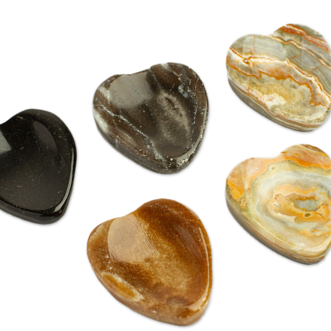 Heart-Shaped Stones for Stress Relief (Pair) - Elegant Heart Amulet