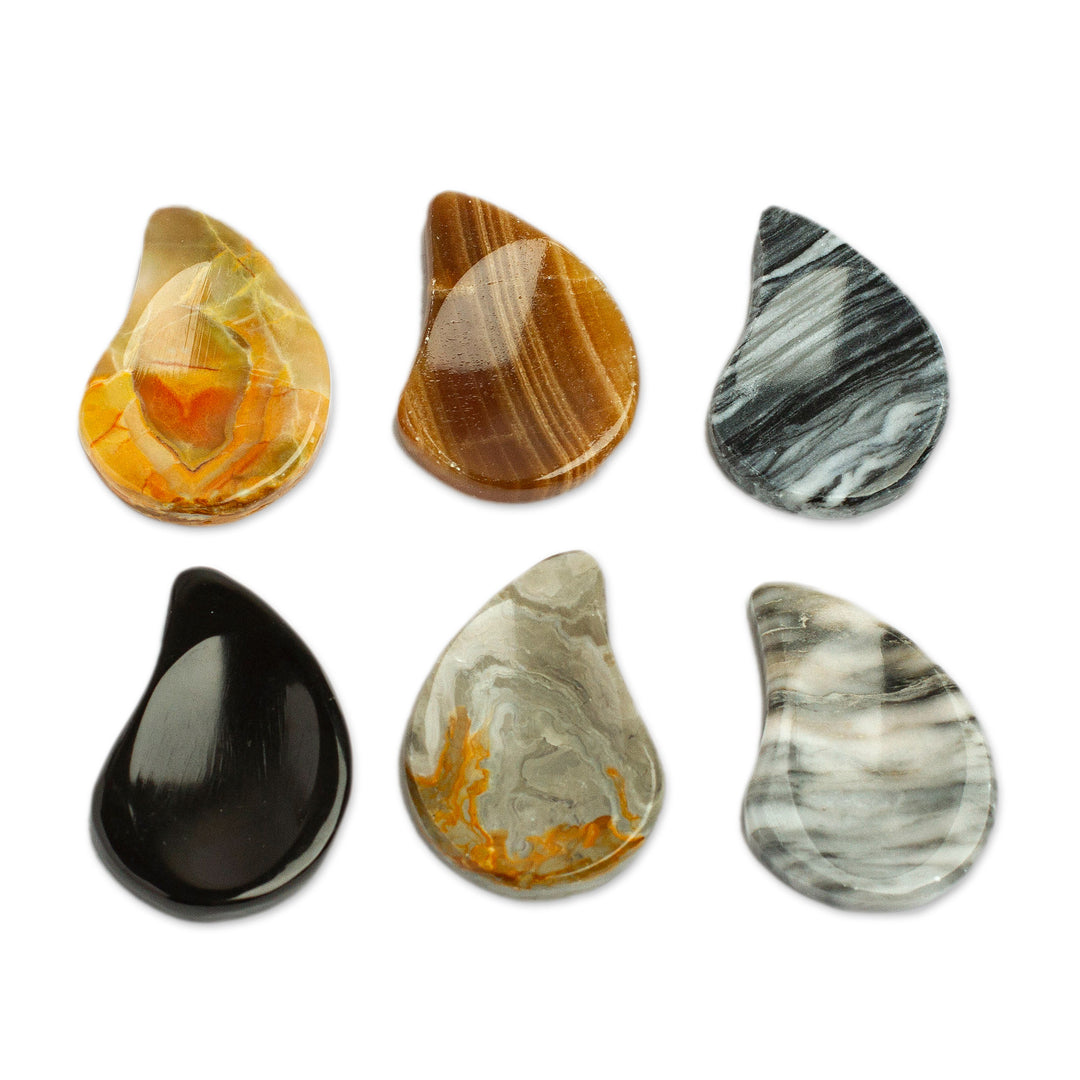 Drop-Shaped Stones for Stress Relief from Mexico (Pair) - Stability Drop
