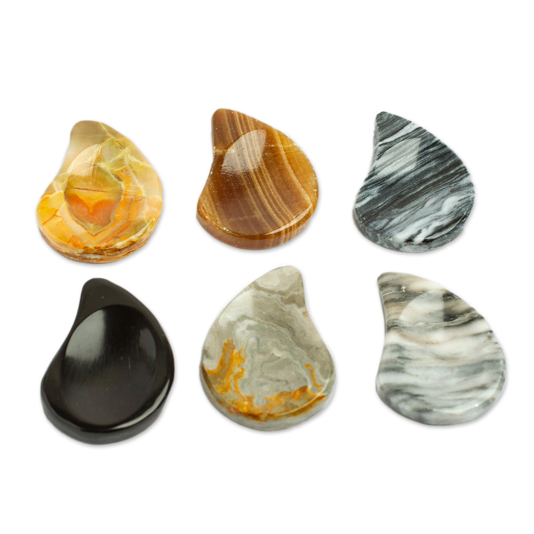 Drop-Shaped Stones for Stress Relief from Mexico (Pair) - Stability Drop