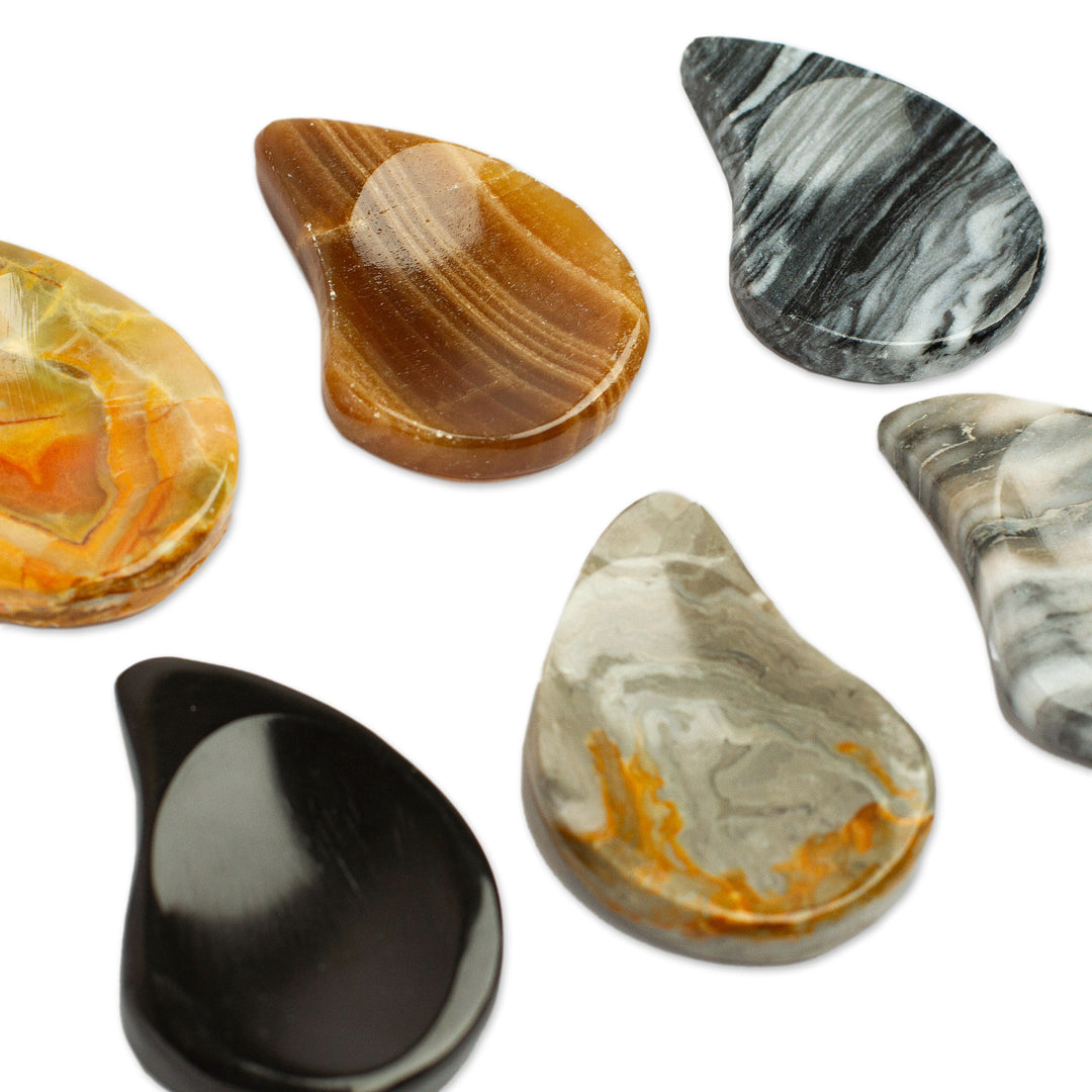 Drop-Shaped Stones for Stress Relief from Mexico (Pair) - Stability Drop