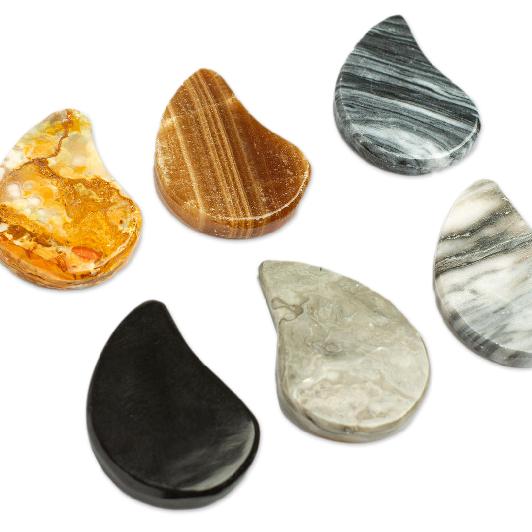 Drop-Shaped Stones for Stress Relief from Mexico (Pair) - Stability Drop