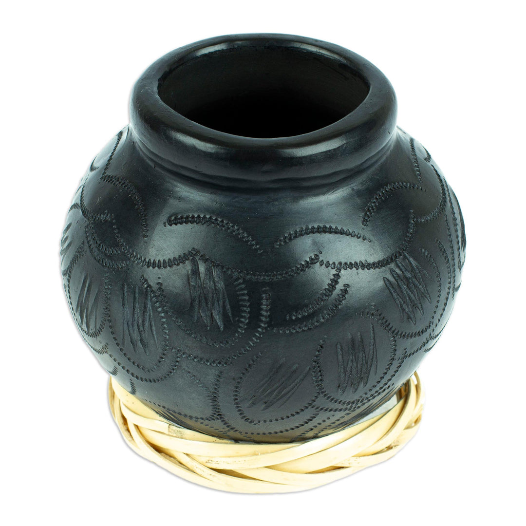 Barro Negro Black Ceramic Decorative Mini Vase - Delightful Black