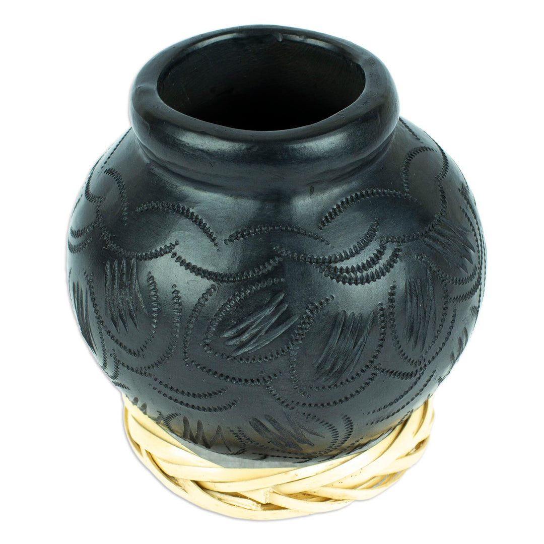 Barro Negro Black Ceramic Decorative Mini Vase - Delightful Black