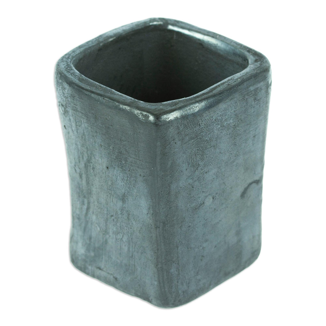 Handcrafted Barro Negro Shot Glass from Mexico - Festive Tradition