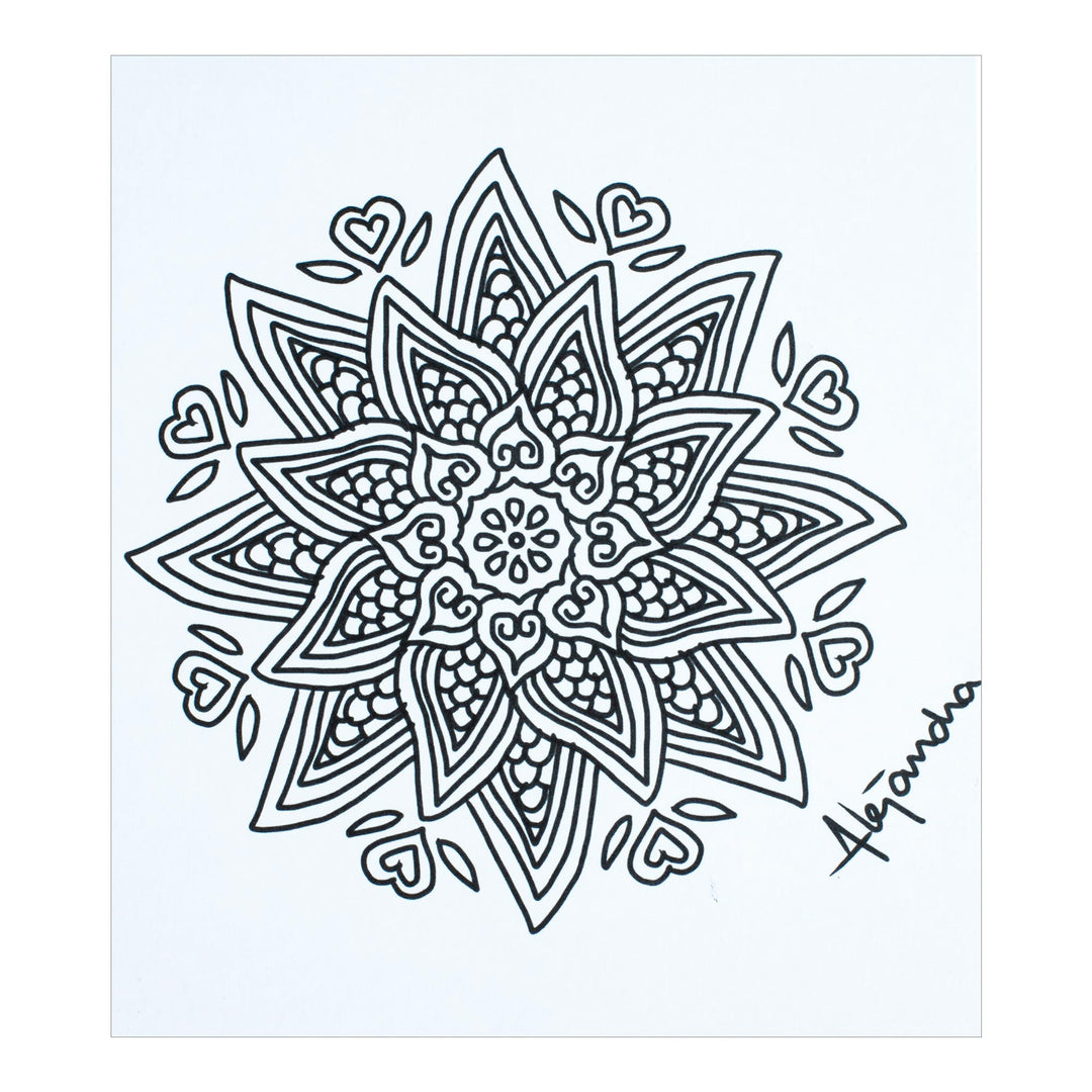 Pair of Mandala Coloring Postcards from Mexico - Oneiric Creativity